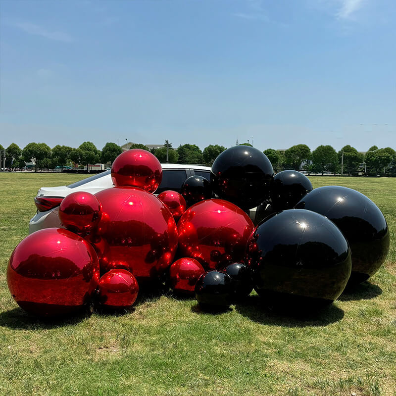 Black Inflatable Mirror Ball Reusable Big Bubble Balloon-ubackdrop