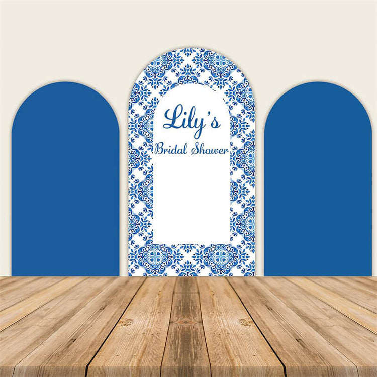 Amalfi coast Arch Blue Bridal Shower Arched Wall Cover – ubackdrop