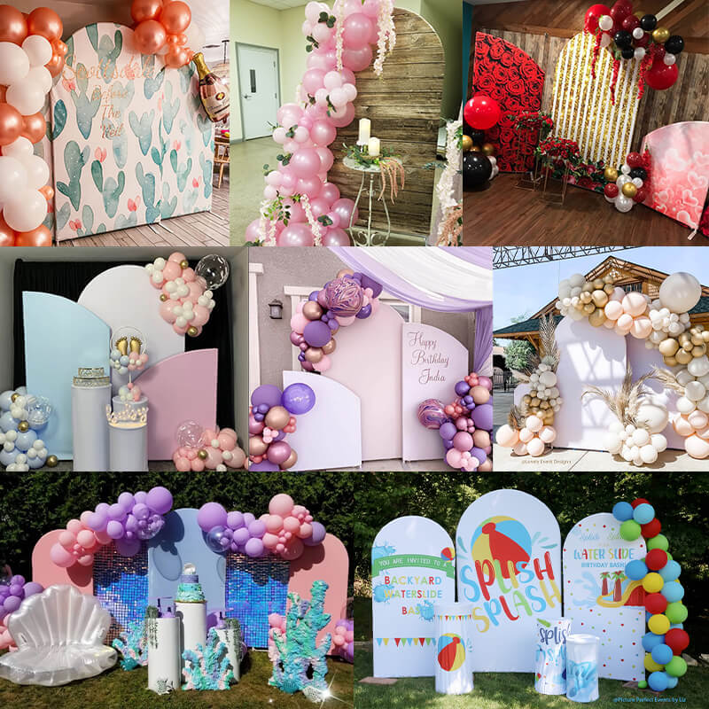 Pink Theme Birthday Party Decoration Chiara Backdrop Arched Wall