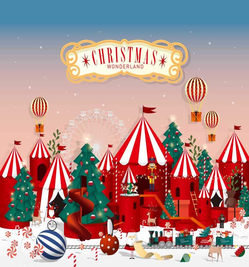 Christmas Winter Wonderland Backdrop-ubackdrop