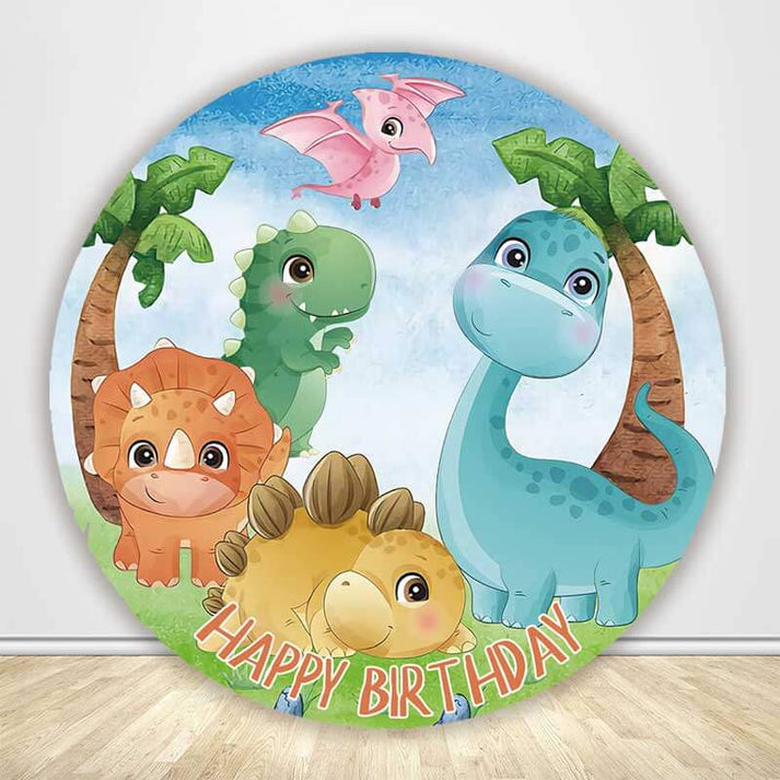 Cute Dinosaur Circle Backdrop Cover | FREE SHIPPING – ubackdrop