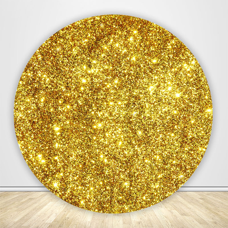 Glitter Gold Circle Backdrop Cover Free Shipping Ubackdrop