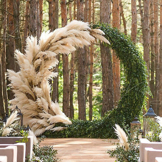 6.5ft Gold Wedding Arch Backdrop Stand Double Layer Round Stand Party ...