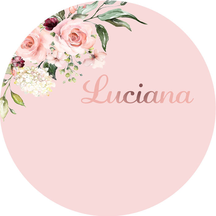 Floral Round Backdrop Circle Backdrop for Wedding Birthday Party Decor-ubackdrop