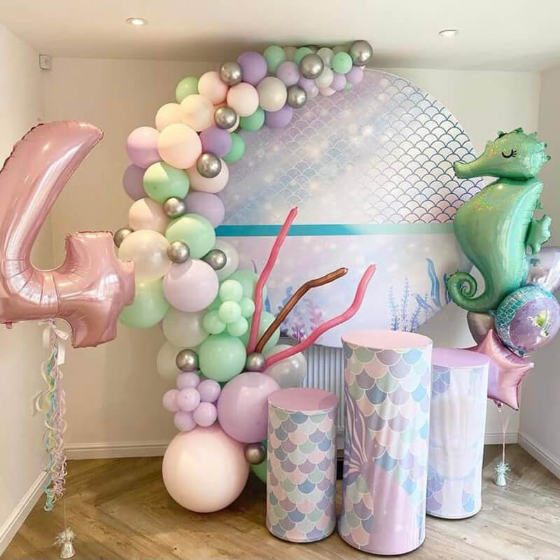 Mermaid Theme Round Backdrop – ubackdrop