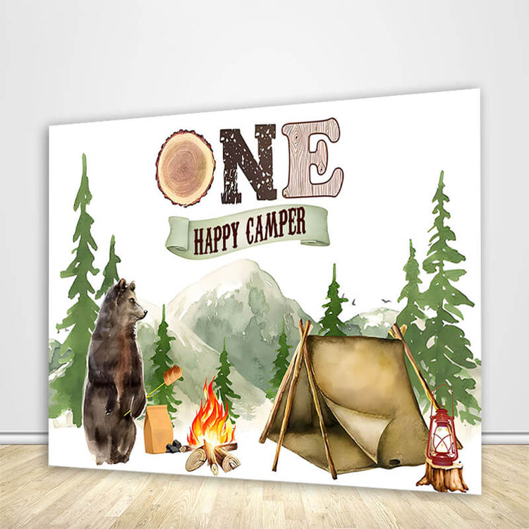 One Happy Camper 1st Birthday Backdrop – ubackdrop