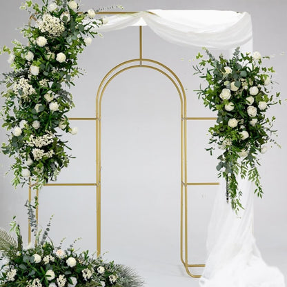 Curved Wedding Arch Double Layer Party Decoration Flower Arch-ubackdrop