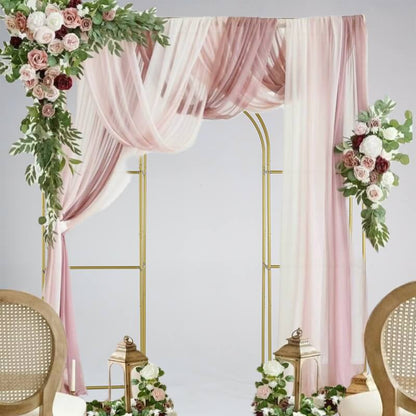 Curved Wedding Arch Double Layer Party Decoration Flower Arch-ubackdrop