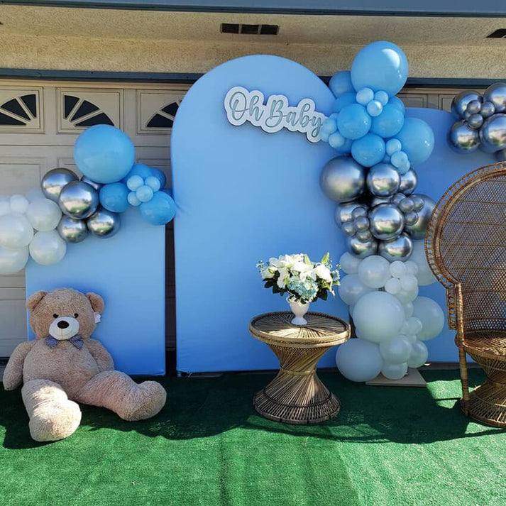 Sky Blue Theme Birthday Party Decoration Chiara Backdrop Arched Wall C ...