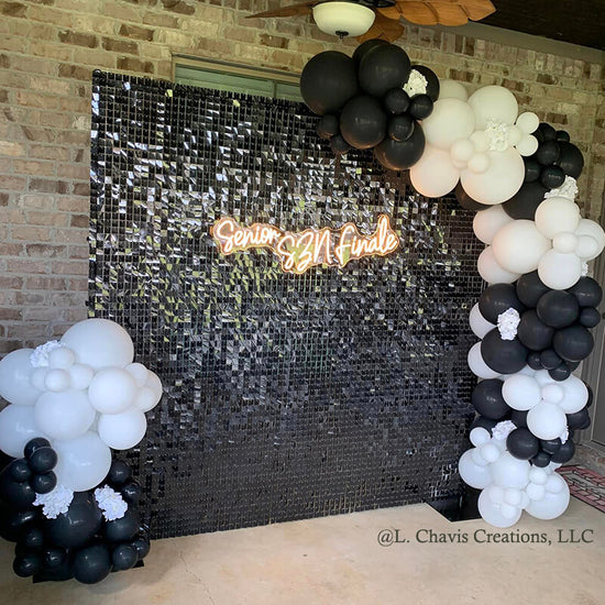 Black Shimmer Wall Panels – Easy Setup Wedding/Event/Theme Party Decor ...