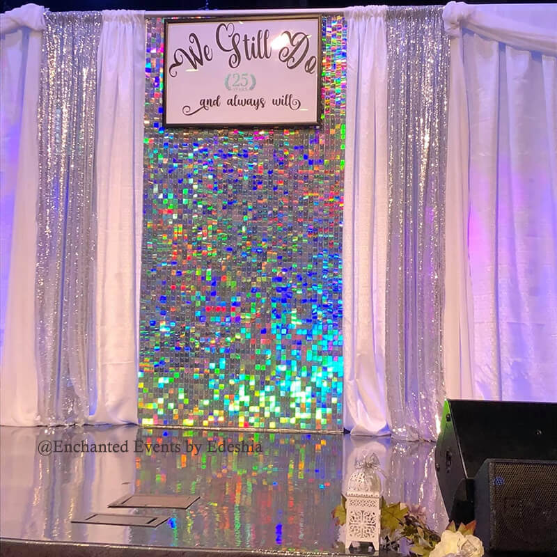 Fancy Silver Shimmer Wall Panels – Easy Setup Wedding/Event/Theme