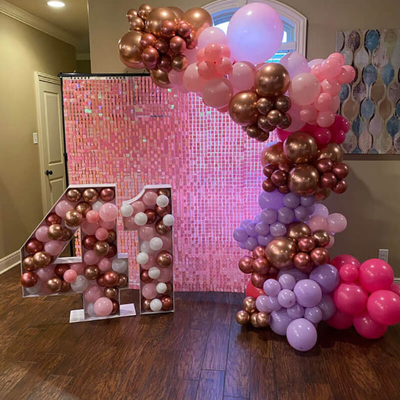 Gradient Pink Shimmer Wall Panels, Easy Setup Party Decorations – ubackdrop